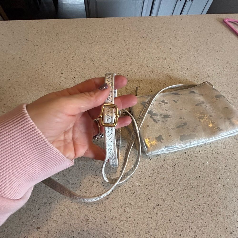 Elegant White and Silver Women's Crossbody Bag by Caroline Hill - Picture 2 of 6